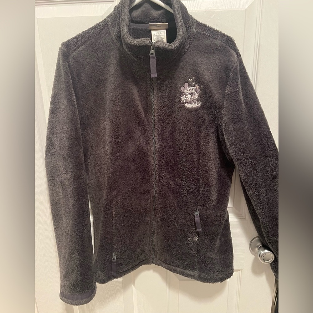 Disney Gray Plush Fleece Jacket Full-Zip